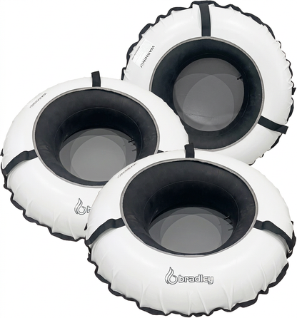 Pack of three Bradley heavy duty tubes for floating the river; Whitewater water tube; Rubber inner tube with cover for river floating; Linking tubes for floating the river; river raft tube
