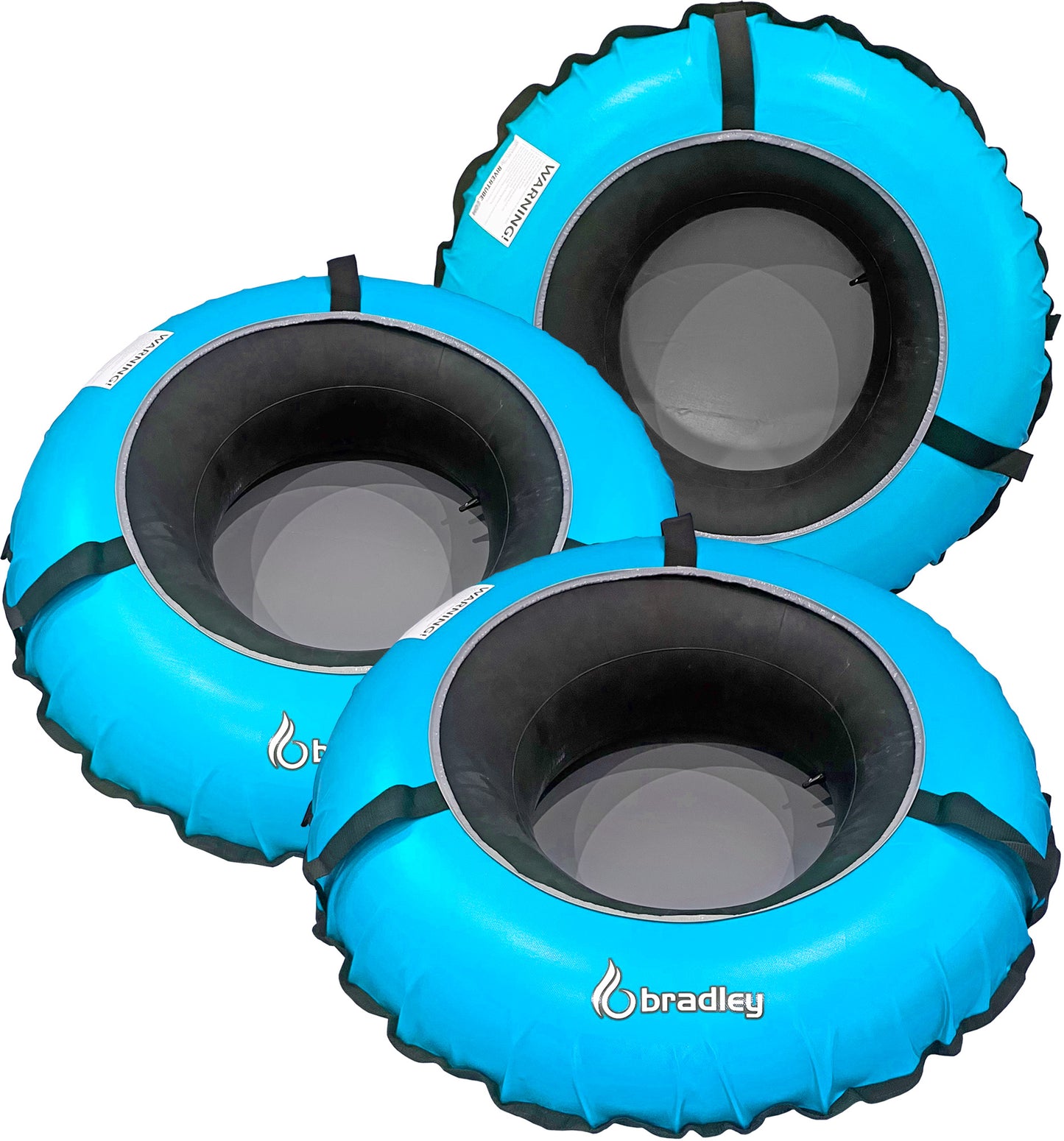 Pack of three Bradley heavy duty tubes for floating the river; Whitewater water tube; Rubber inner tube with cover for river floating; Linking tubes for floating the river; river raft tube