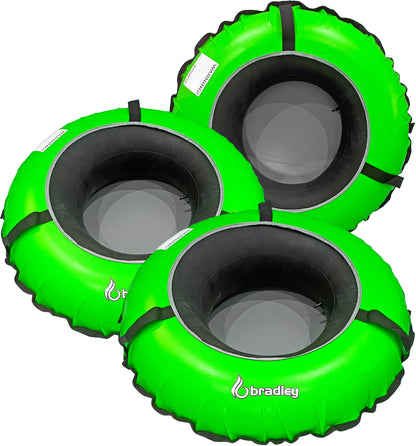 Pack of three Bradley heavy duty tubes for floating the river; Whitewater water tube; Rubber inner tube with cover for river floating; Linking tubes for floating the river; river raft tube
