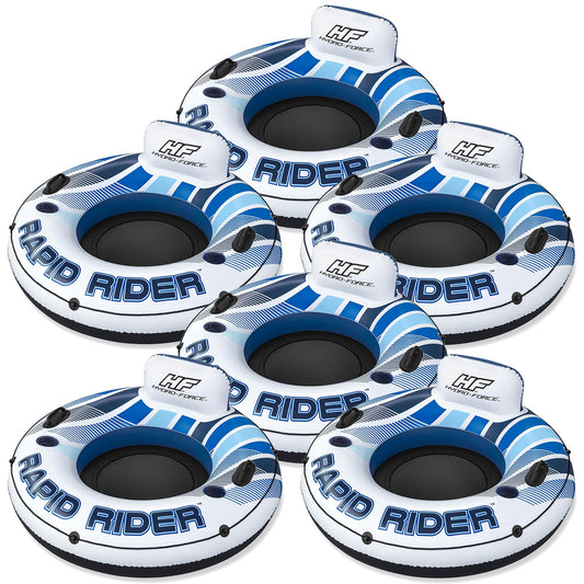 Bestway CoolerZ Rapid Rider Inflatable Blow Up Pool Chair Tube (6 Pack)