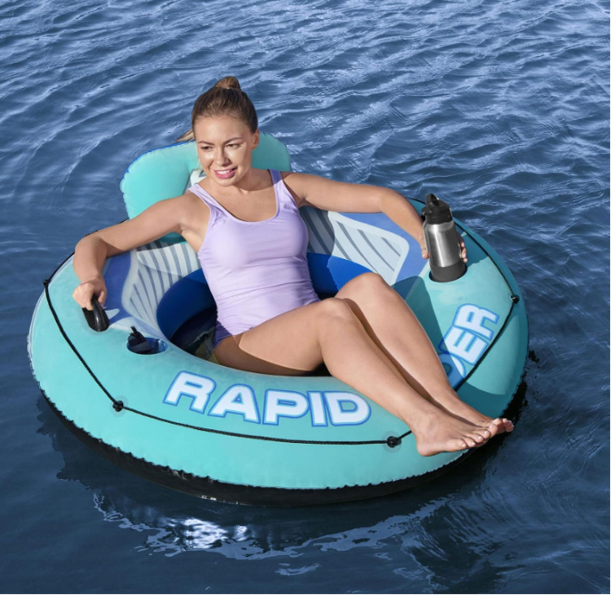 Bestway CoolerZ Comfort Plush Rapid Rider Inflatable River Lake Pool Tube Float