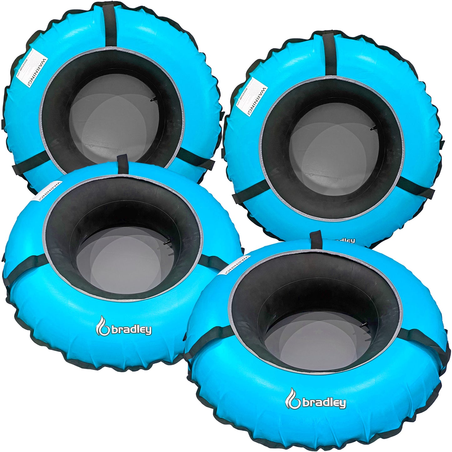 Pack of four Bradley heavy duty tubes for floating the river; Whitewater water tube; Rubber inner tube with cover for river floating; Linking tubes for floating the river; river raft tube