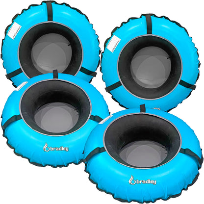Pack of four Bradley heavy duty tubes for floating the river; Whitewater water tube; Rubber inner tube with cover for river floating; Linking tubes for floating the river; river raft tube