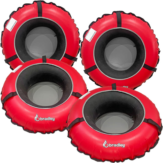 Pack of four Bradley heavy duty tubes for floating the river; Whitewater water tube; Rubber inner tube with cover for river floating; Linking tubes for floating the river; river raft tube