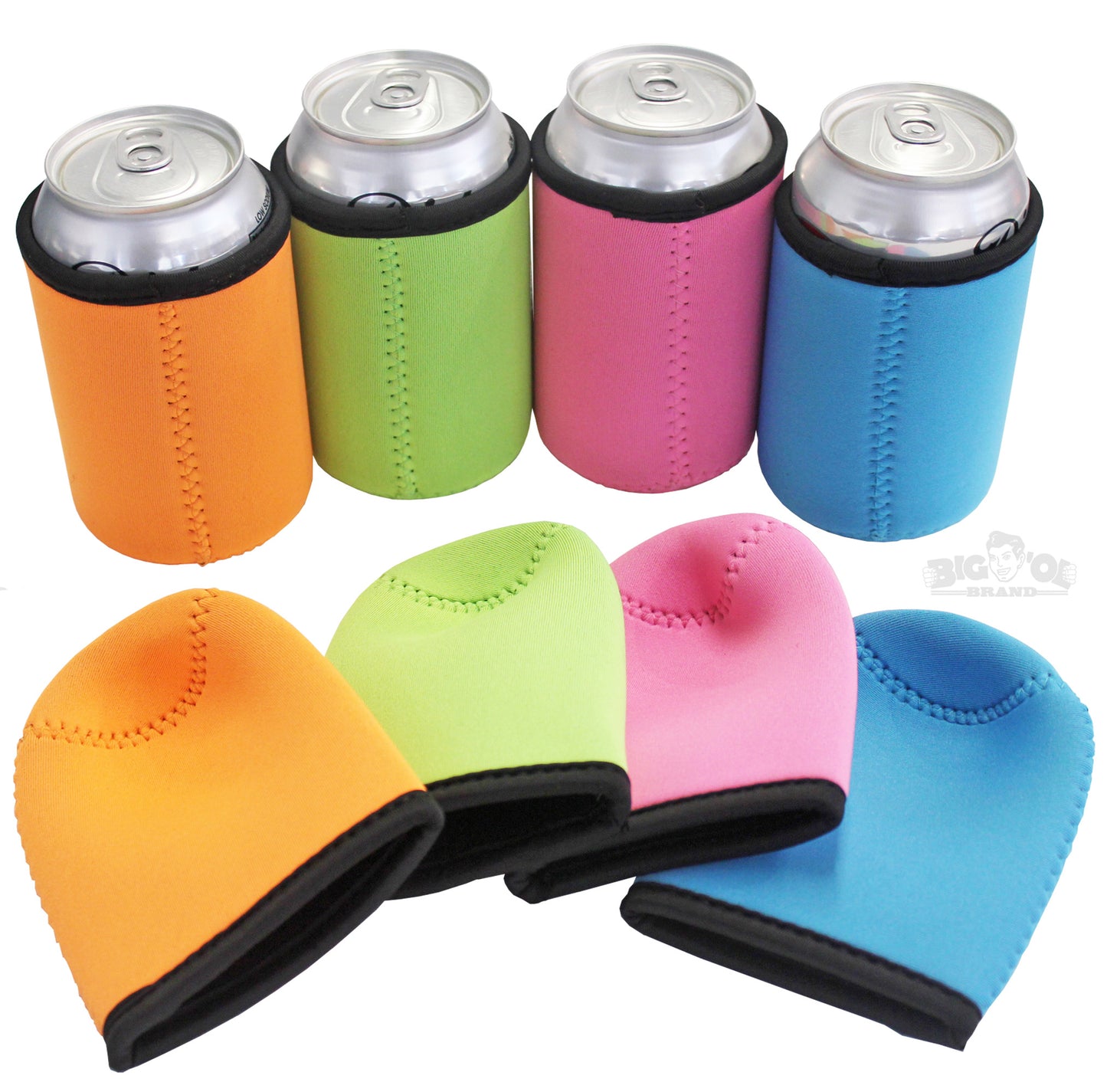 Neoprene Can Cooler Thick Sleeves for 12oz Cans - 4-Pack - Colorful Blank Design for any Event - Lightweight 4mm Thick Insulation Keeps Your Drinks Cool!