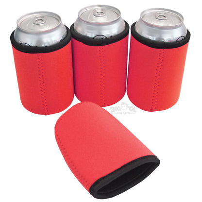 Neoprene Can Cooler Thick Sleeves for 12oz Cans - 4-Pack - Colorful Blank Design for any Event - Lightweight 4mm Thick Insulation Keeps Your Drinks Cool!