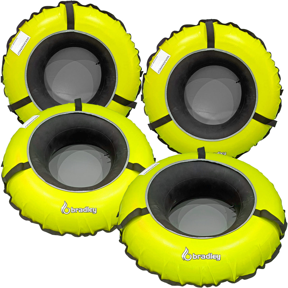 Pack of four Bradley heavy duty tubes for floating the river; Whitewater water tube; Rubber inner tube with cover for river floating; Linking tubes for floating the river; river raft tube
