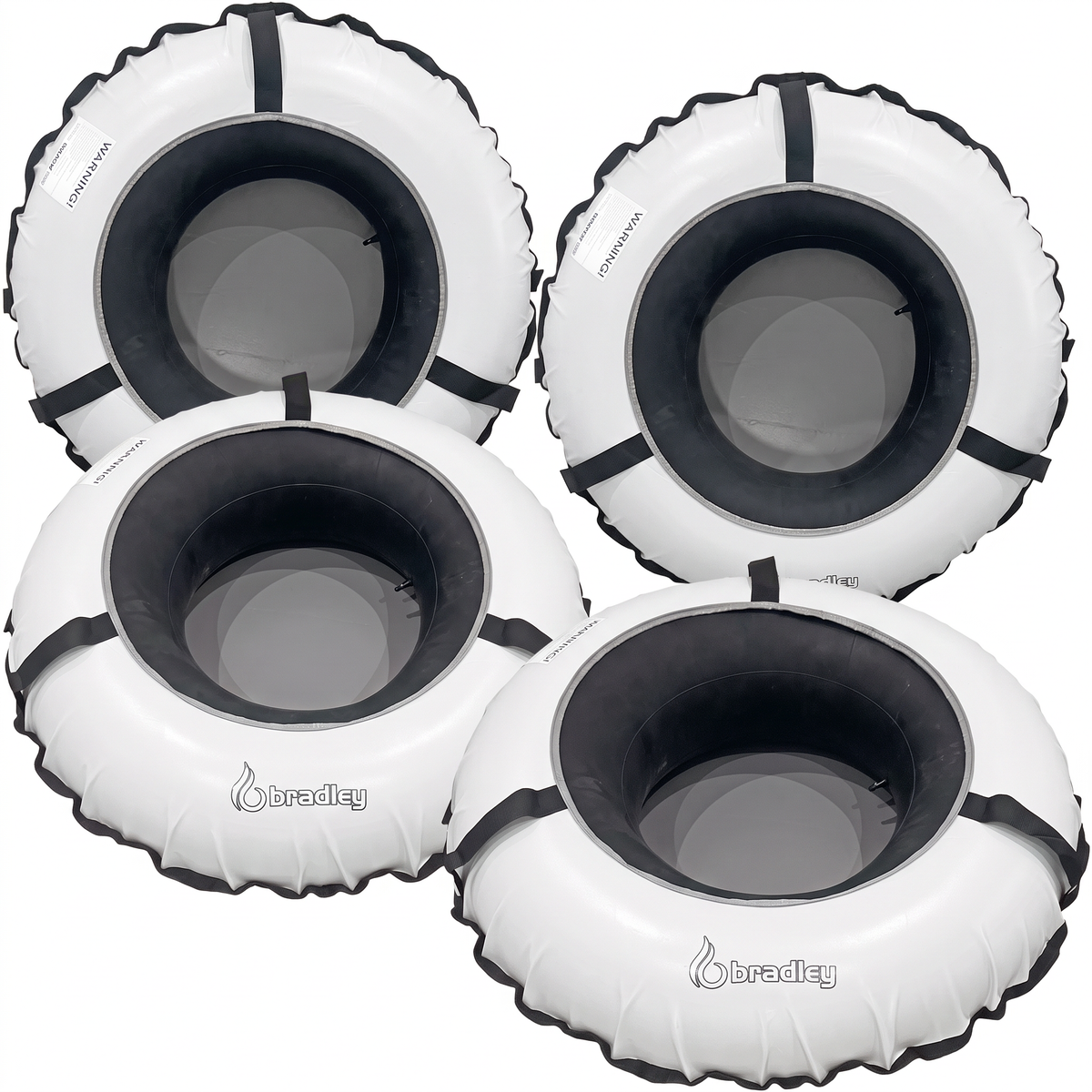 Pack of four Bradley heavy duty tubes for floating the river; Whitewater water tube; Rubber inner tube with cover for river floating; Linking tubes for floating the river; river raft tube
