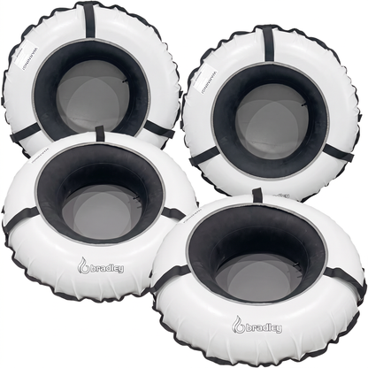 Pack of four Bradley heavy duty tubes for floating the river; Whitewater water tube; Rubber inner tube with cover for river floating; Linking tubes for floating the river; river raft tube