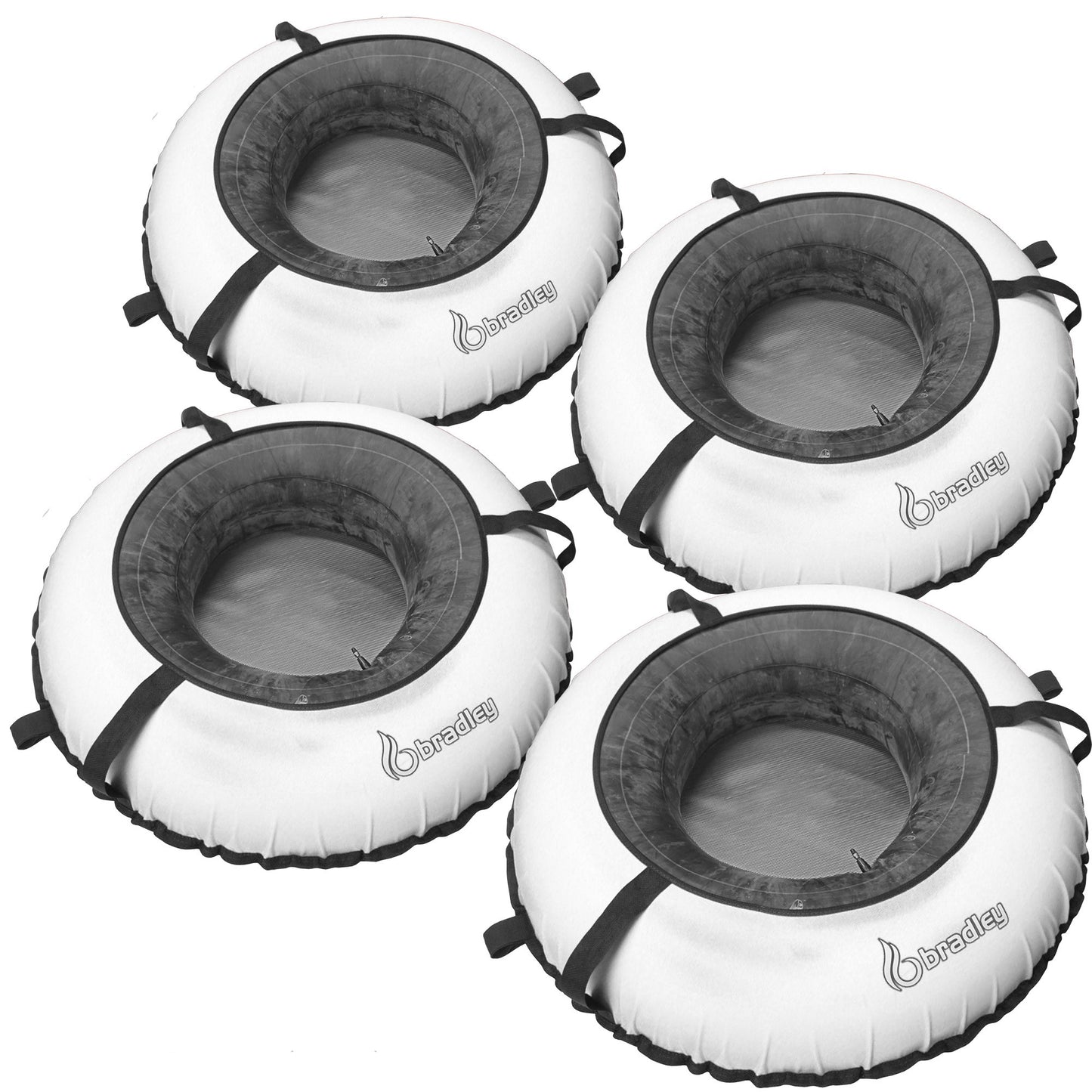 Pack of four Bradley heavy duty tubes for floating the river; Whitewater water tube; Rubber inner tube with cover for river floating; Linking river tubes for floating the river; river raft tubes