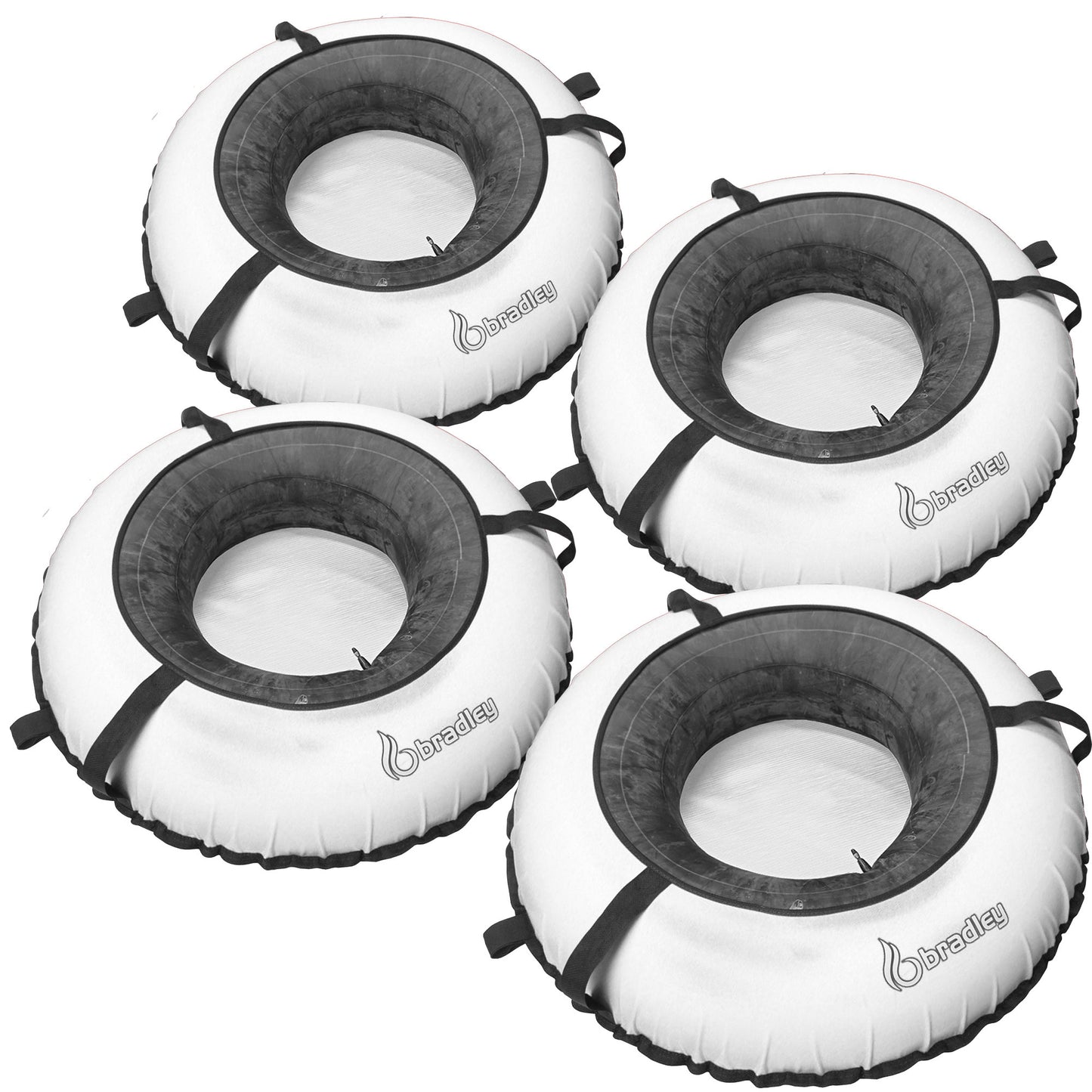 Pack of four Bradley heavy duty tubes for floating the river; Whitewater water tube; Rubber inner tube with cover for river floating; Linking tubes for floating the river; river raft tube
