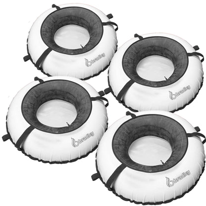 Pack of four Bradley heavy duty tubes for floating the river; Whitewater water tube; Rubber inner tube with cover for river floating; Linking tubes for floating the river; river raft tube