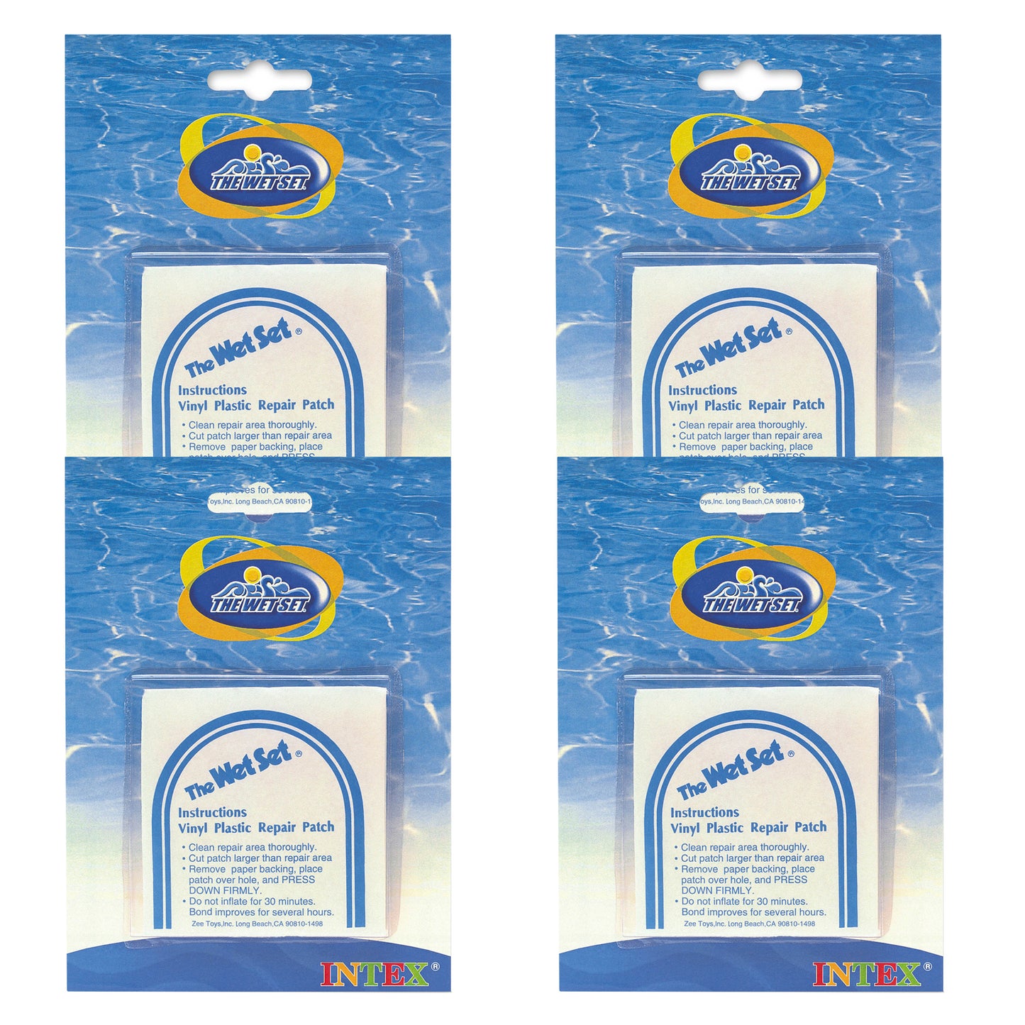 4 pack Vinyl Repair Patch Stick On for Inflatables Pools Wet Set - 24 Patches Included