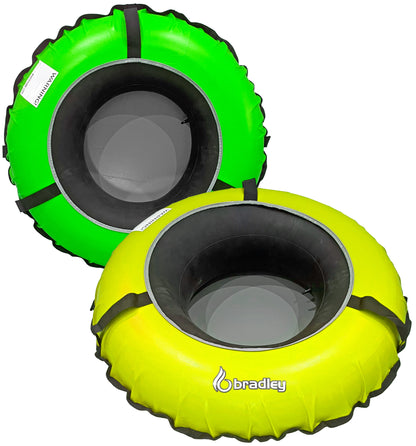 Pack of two Bradley heavy duty tubes for floating the river; Whitewater water tube; Rubber inner tube with cover for river floating; Linking tandem river tubes; river raft tube