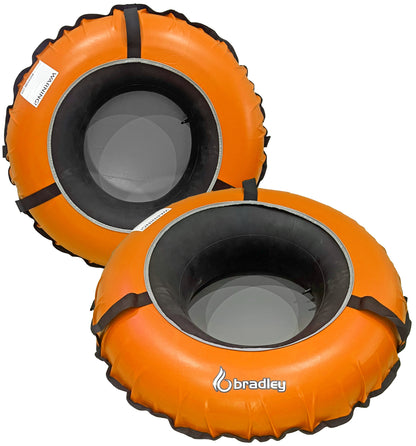 Pack of two Bradley heavy duty tubes for floating the river; Whitewater water tube; Rubber inner tube with cover for river floating; Linking tandem river tubes; river raft tube