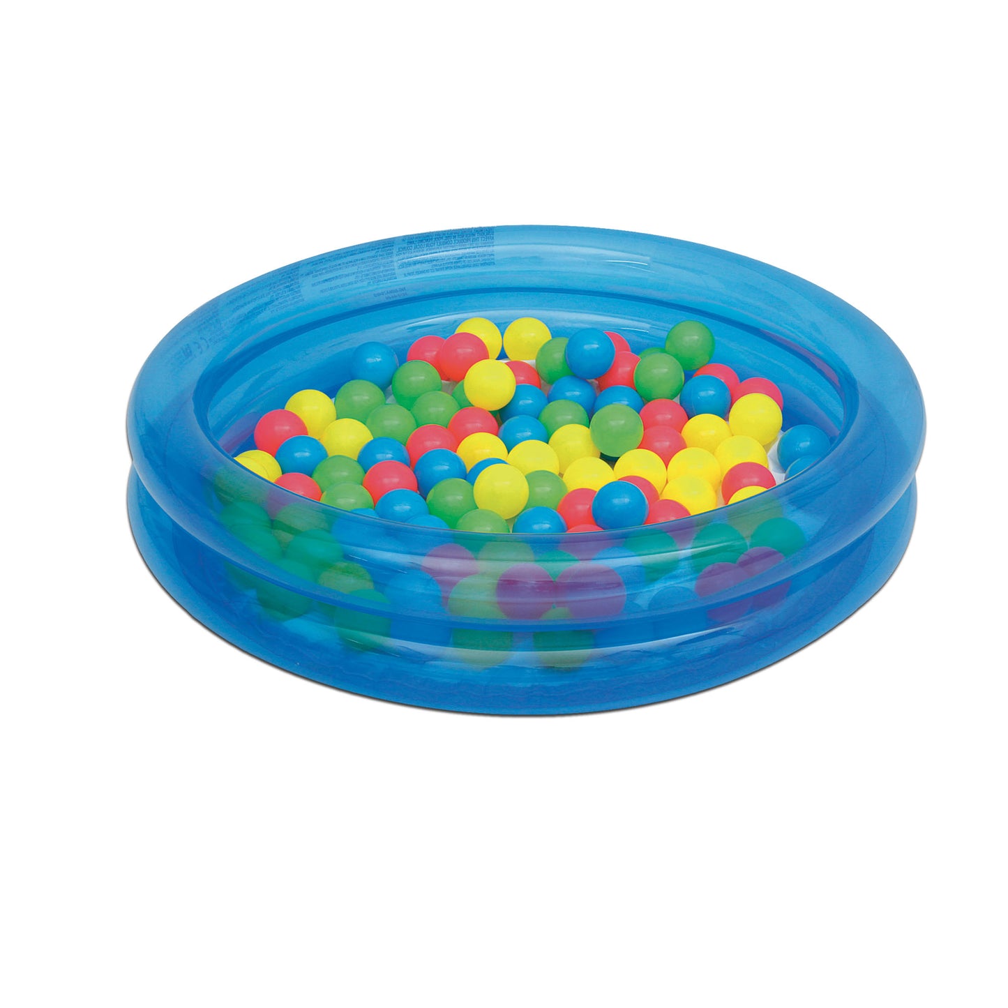 Inflatable 2-Ring Kiddie Wading Pool Ball Pit Pink or Blue w/ 50 Fun Game Balls