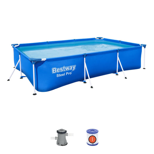 Bestway Steel Pro Deluxe Rectangular Frame Pool 9'10" x 6'7" x 26"