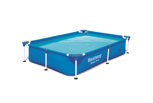 Bestway Splash Frame Pool 87" x 59" x 17" Above Ground Rectangular Swimming Pool