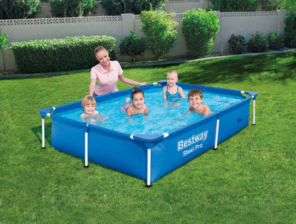 Bestway Splash Frame Pool 87" x 59" x 17" Above Ground Rectangular Swimming Pool