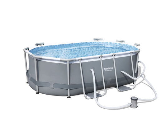 Bestway 10' x 6'7" x 33" Power Steel Oval Frame Above Ground Swimming Pool (Copy)