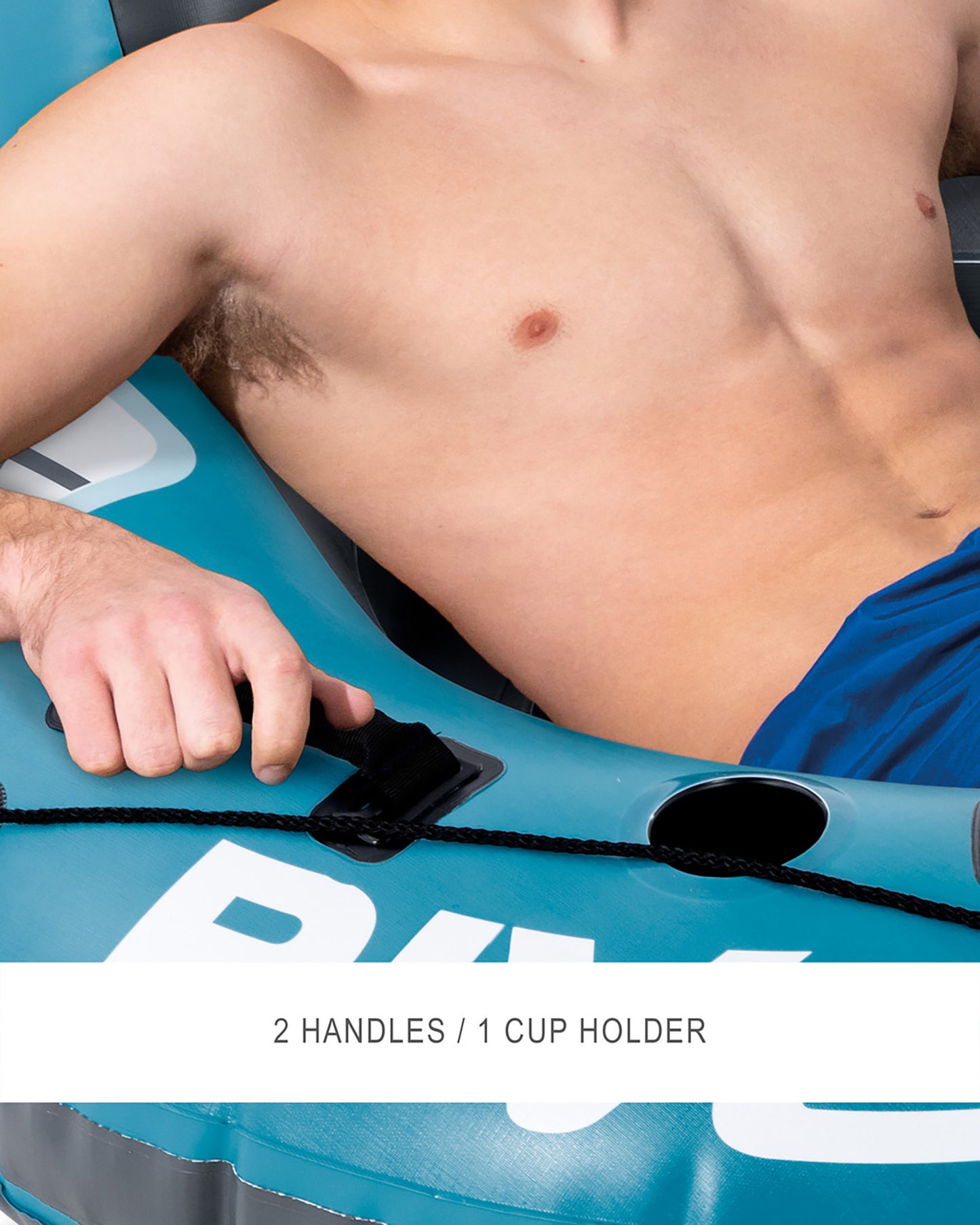 INTEX 56843EP River Run 1 Pro Inflatable Floating Lounge: GoPro/Phone Mount – Built-in Cup Holder and Storage Compartment – Durable Grab Handles – Easy-to-Use Connectors – 220lb Weight Capacity