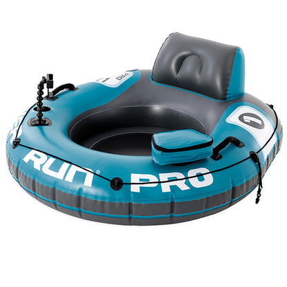 INTEX 56843EP River Run 1 Pro Inflatable Floating Lounge: GoPro/Phone Mount – Built-in Cup Holder and Storage Compartment – Durable Grab Handles – Easy-to-Use Connectors – 220lb Weight Capacity
