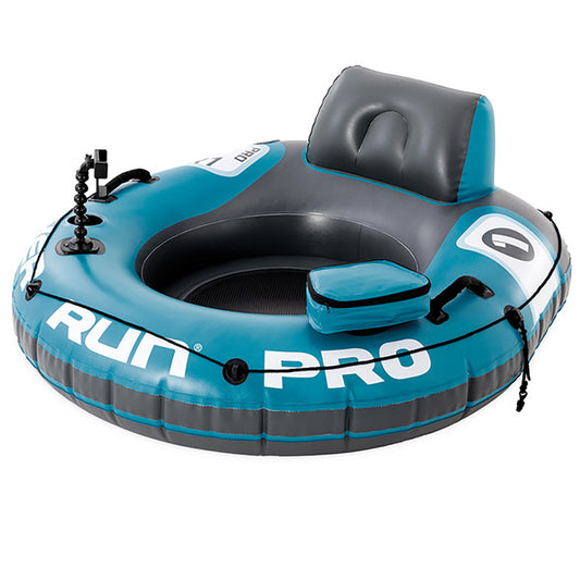 INTEX 56843EP River Run 1 Pro Inflatable Floating Lounge: GoPro/Phone Mount – Built-in Cup Holder and Storage Compartment – Durable Grab Handles – Easy-to-Use Connectors – 220lb Weight Capacity