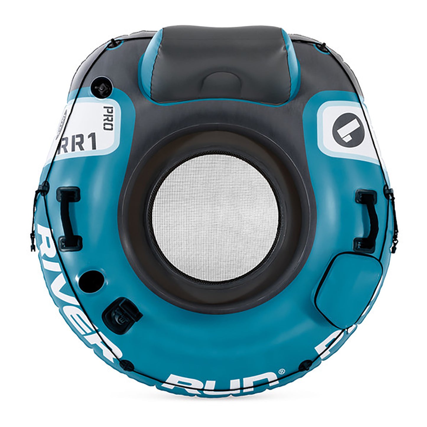 INTEX 56843EP River Run 1 Pro Inflatable Floating Lounge: GoPro/Phone Mount – Built-in Cup Holder and Storage Compartment – Durable Grab Handles – Easy-to-Use Connectors – 220lb Weight Capacity