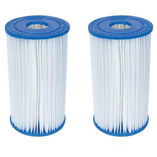 Bestway 2 Pack Flowclear Type IV or Type B Replacement Cartridge Filter for Above Ground Swimming Pool for 2500 Gallon Per Hour Filter Pump