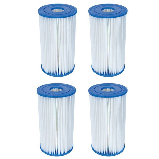 Bestway Flowclear Type IV or Type B Replacement Cartridge Filter for Above Ground Swimming Pool with 2500 Gallon Per Hour Filter Pump (4 Pack)