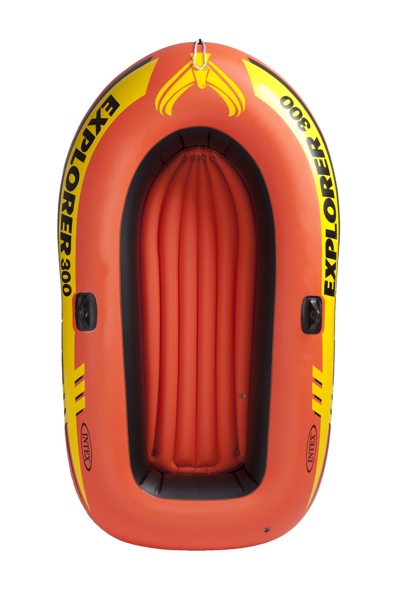 INTEX 58332EP Explorer 300 Inflatable Boat Set: Includes Deluxe Aluminum Oars and Mini Hand-Pump – 3-Person – Dual Air Chambers – Grab Rope – 410lb Weight Capacity
