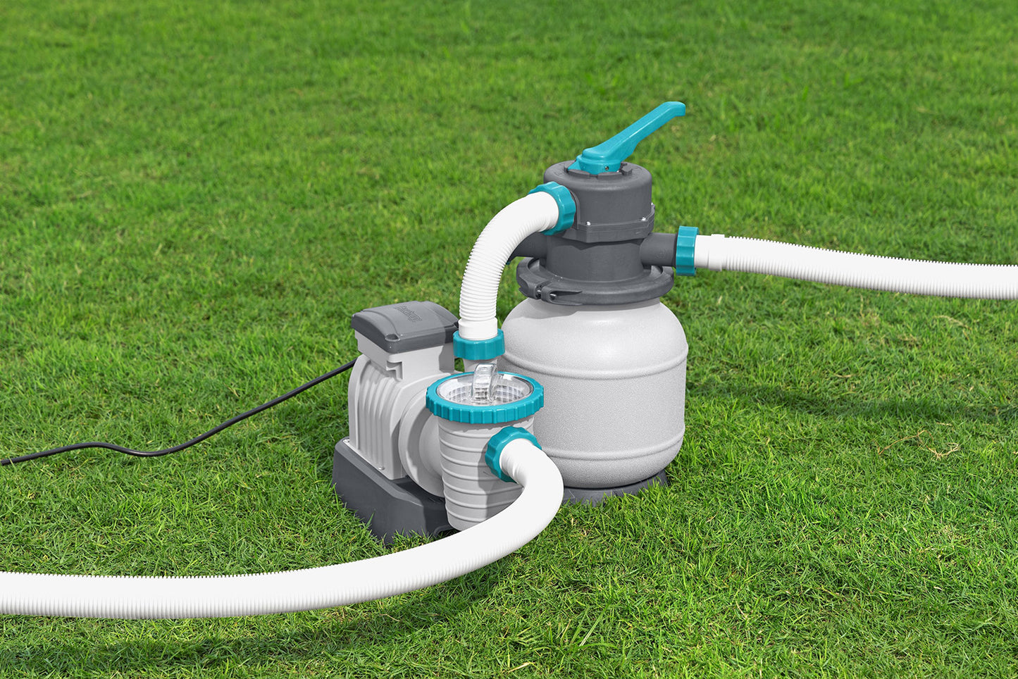 Bestway 58498E Flowclear 1500 Gallon Sand Filter Pump for Above Ground 300 to 11,200 Gallon Swimming Pools with Adapter, (Sand is Sold Separately)