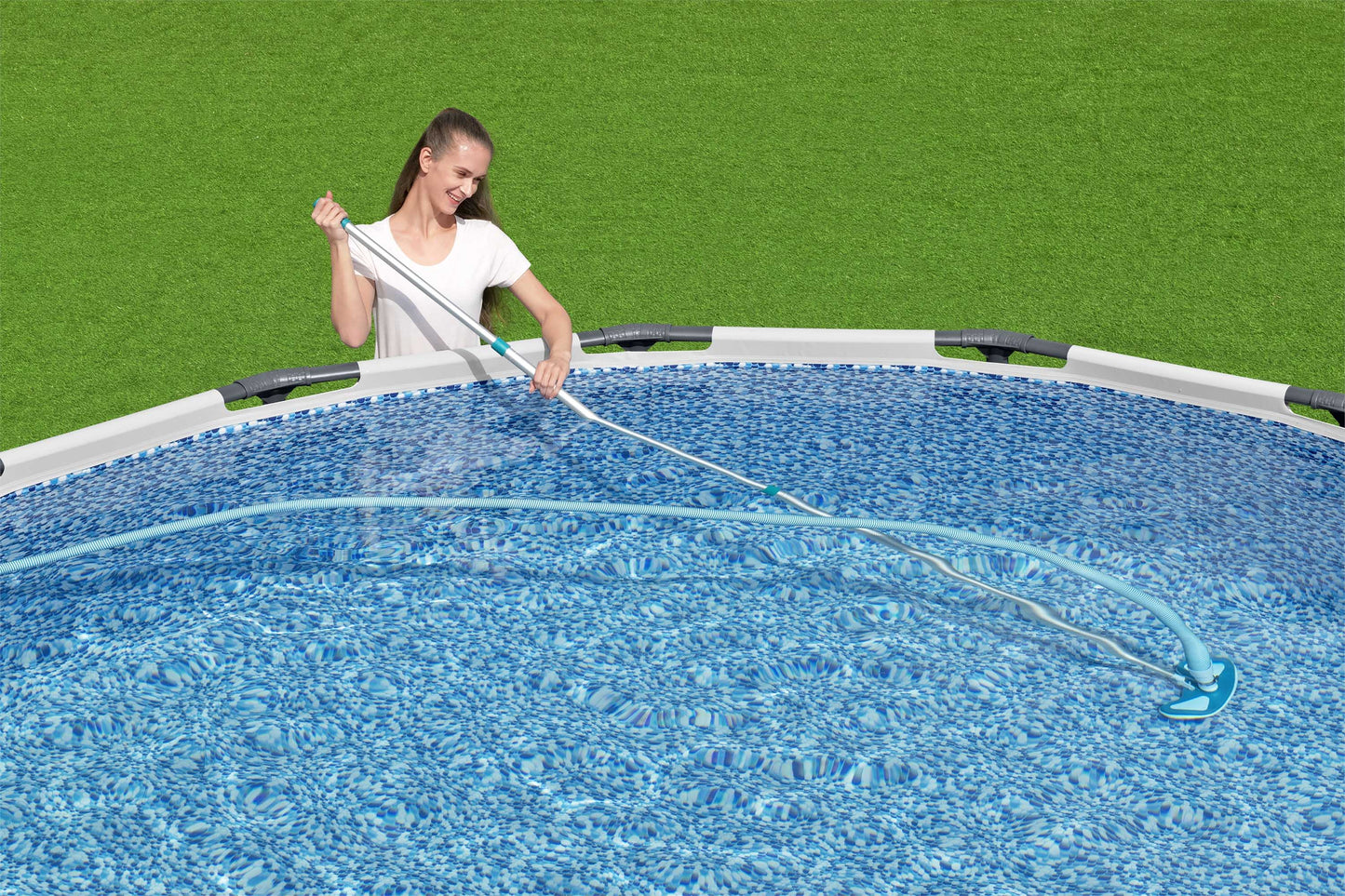 Bestway Flowclear Pool Cleaning Vacuum Hose 30 Feet | Compatible with Most Swimming Pools | Includes Adapter and Hose Clamps