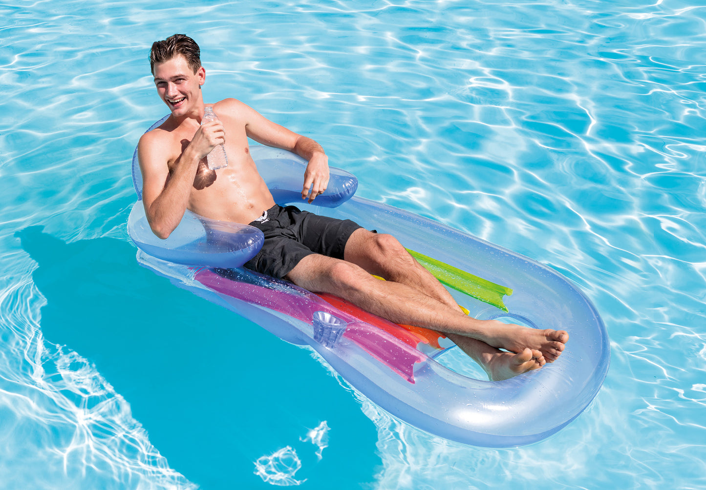 Intex King Kool Inflatable Lounge, 63" X 33.5" , 1 Pack (Colors May Vary)