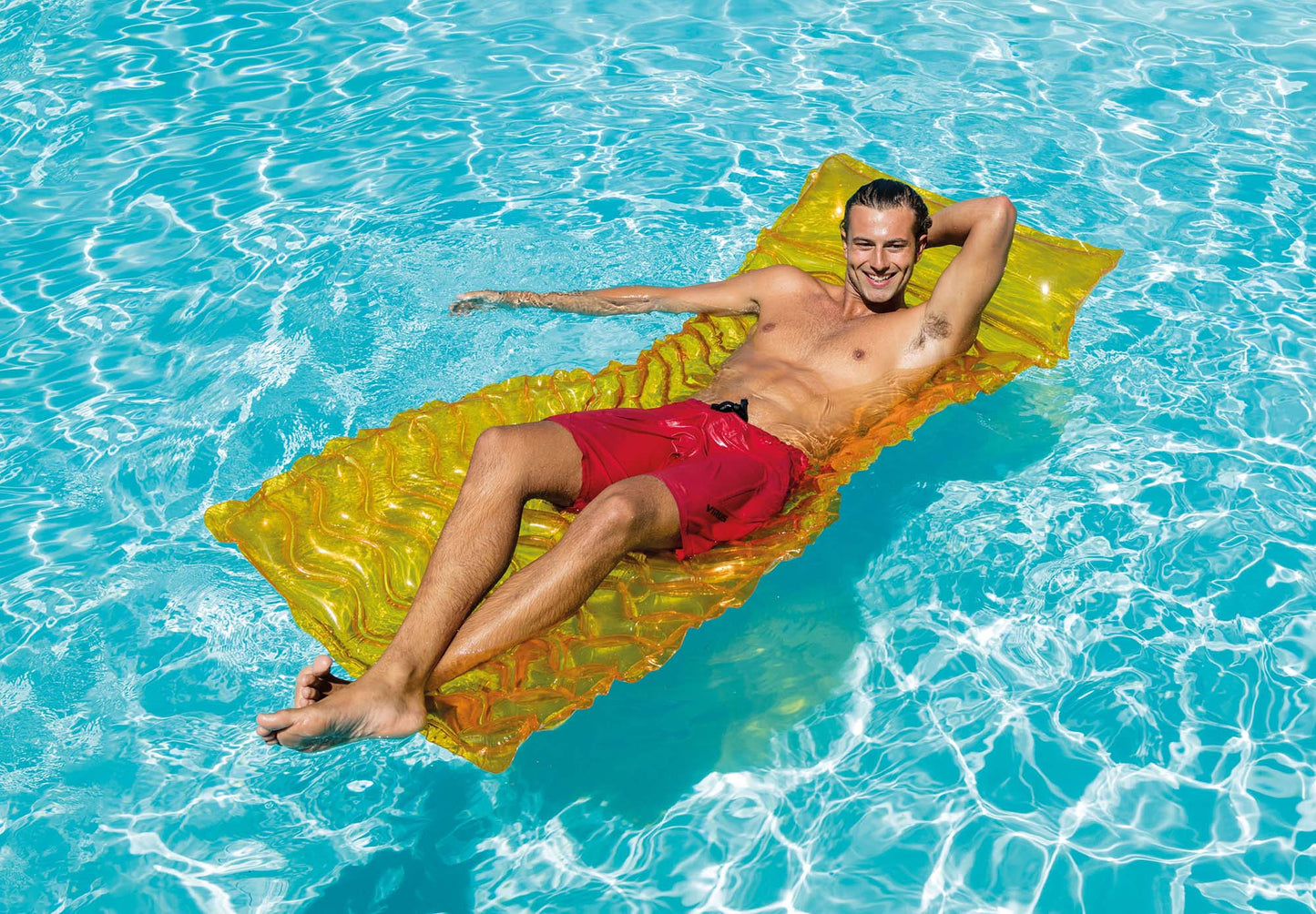 Intex Tote-N-Float Wave Inflatable Air Mat, 90-Inch X 34-Inch, 1-Piece (Color May Vary)