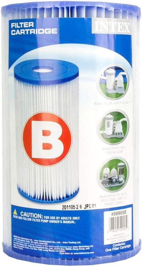 9 Pack Intex Type B Filter Cartridge for Above Ground Swimming Pool Pumps