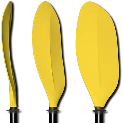 205 Cm. Kayak Paddle Curved Blade 2-pc with Aluminum Shaft (Yellow)