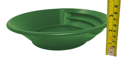 Sluice Fox 2-Pack Gold Panning Starter Kit – Featuring Compact 9-Inch Green Vanishing Riffle Gold Pans and a 4-Ounce Snifter Bottle for Prospecting Adventures