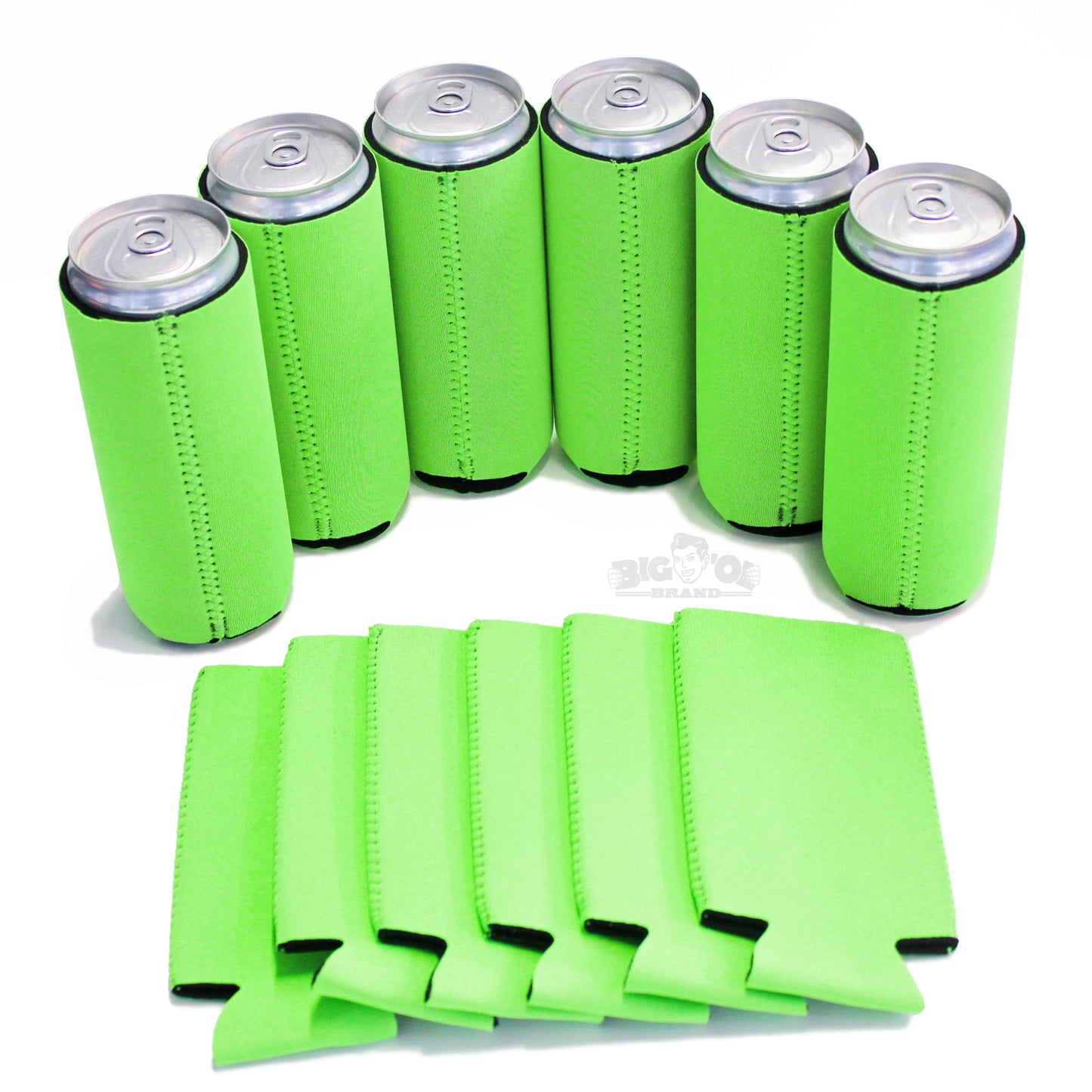 Neoprene Can Cooler Collapsible Sleeves for Slim 12oz Cans - 12-Pack - Blank Design for any Event - Lightweight 3mm Thick Insulation Keeps Your Drinks Cool!