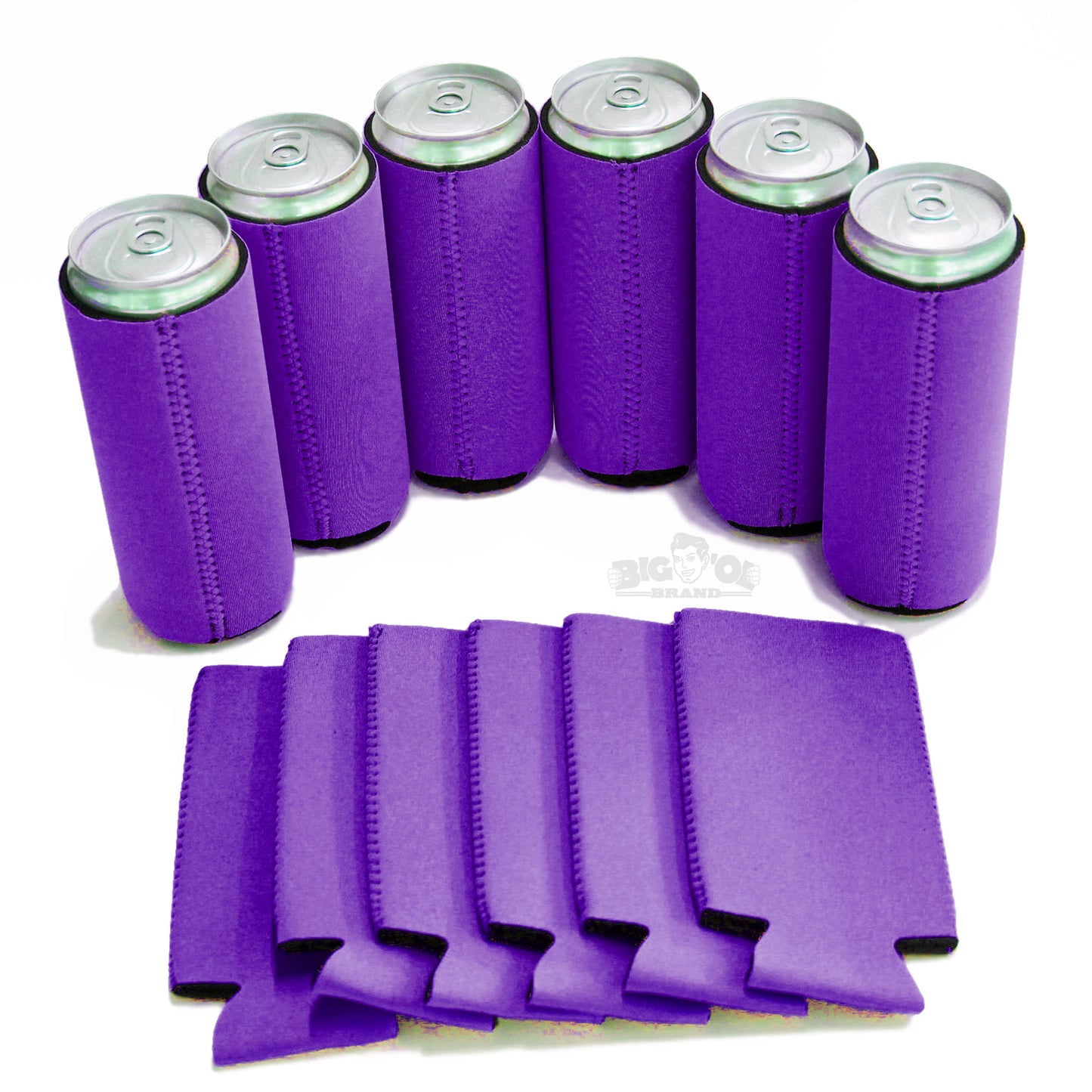 Neoprene Can Cooler Collapsible Sleeves for Slim 12oz Cans - 12-Pack - Blank Design for any Event - Lightweight 3mm Thick Insulation Keeps Your Drinks Cool!