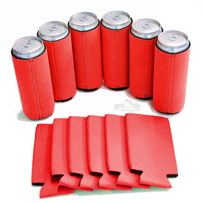 Neoprene Can Cooler Collapsible Sleeves for Slim 12oz Cans - 12-Pack - Blank Design for any Event - Lightweight 3mm Thick Insulation Keeps Your Drinks Cool!