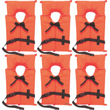 Type II Neon Orange Life Jacket Vest - Adult Universal or Youth Boating PFD