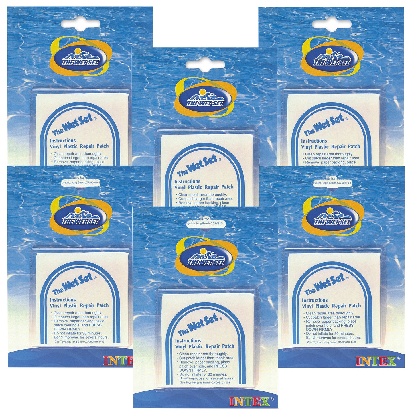 6 pack Vinyl Repair Patch Stick On for Inflatables Pools Wet Set - 36 Patches Included