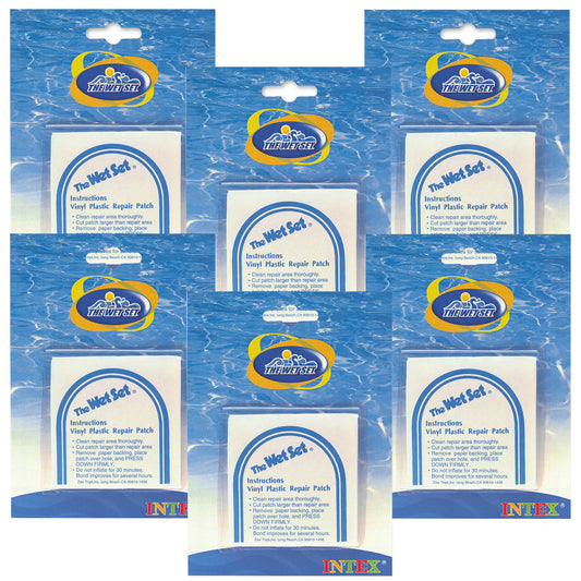 6 pack Vinyl Repair Patch Stick On for Inflatables Pools Wet Set - 36 Patches Included