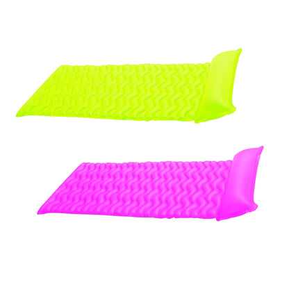 Intex - Tote-N-Float Wave Inflatable Air Mat, (90 inches X 34 inches), (Colors May Vary), (2 Pack)