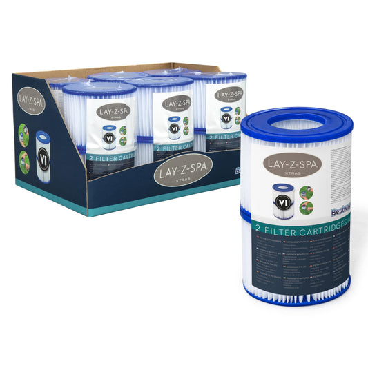 Bestway Lay-Z-Spa Filter Cartridge Size VI, 58323, 6 x Twin Pack (12 Filters)