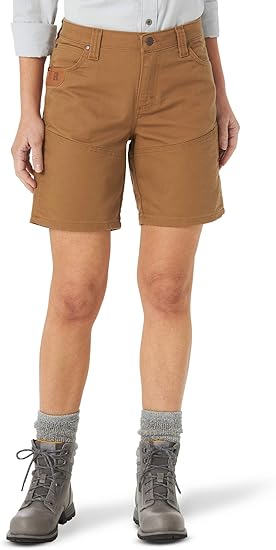 Wrangler Riggs Ladies Technician Shorts Tan 10 AVG 3WF45AN