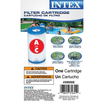 Intex Pool Easy Set Type A Replacement Filter Pump Cartridge (12 Pack) | 29000E