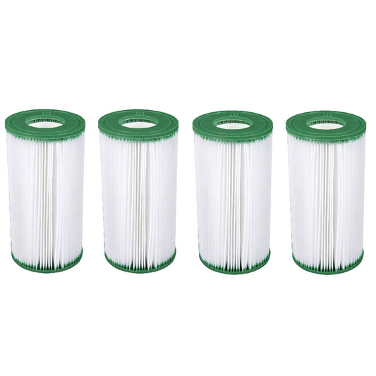 Coleman 90357E-BW Type III A/C Replacement Washable Pool Filter Cartridges for 1000 and 1500 GPH Filter Pumps, Green and White (4 Pack)