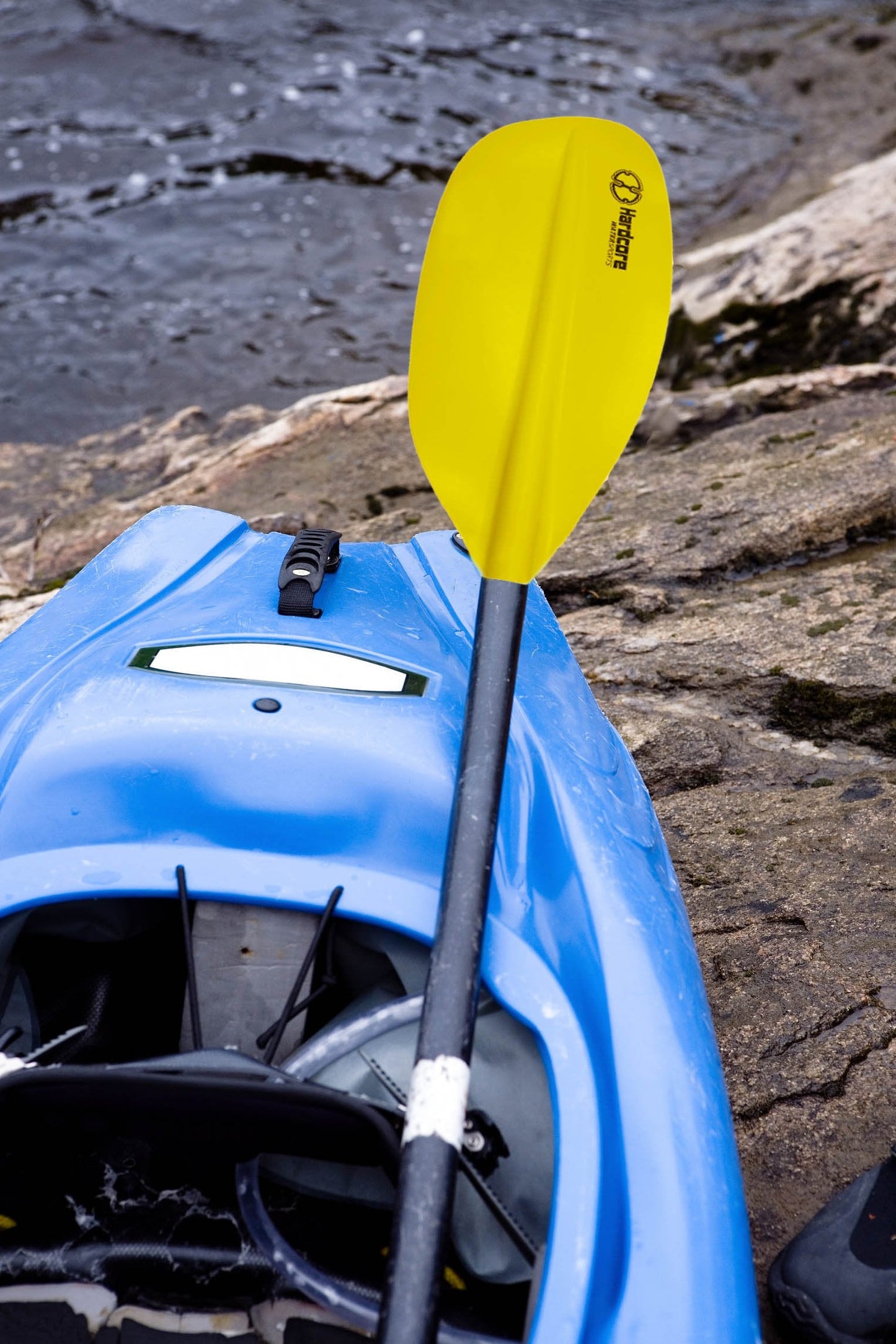 215 Cm. Kayak Paddle Curved Blade 2-pc with Aluminum Shaft (Yellow)